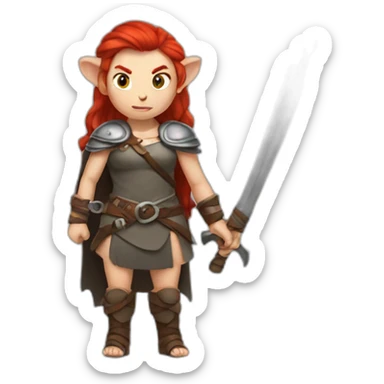 red haired female barbarian in rat form sticker