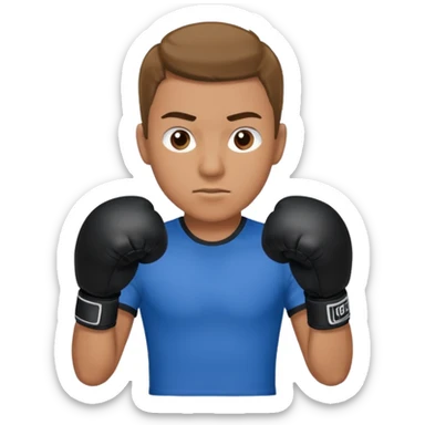   آدمی که بکس میکنه بالباس ابی دستکش مشکی مرد باشه sticker