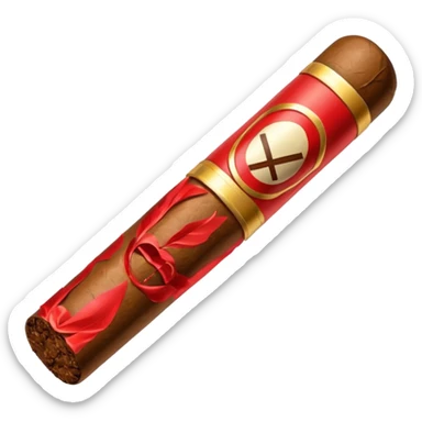 cigar with a prohibition symbol in ios style horizontaly sticker