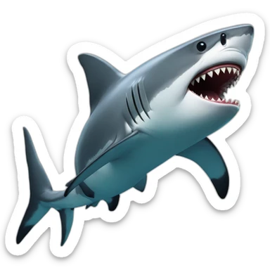 shark prepare to eat a cat sticker