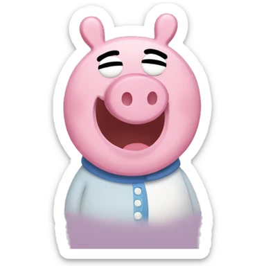 Peppa pig character making a disgusted face sticker