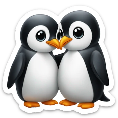 penguin love sticker