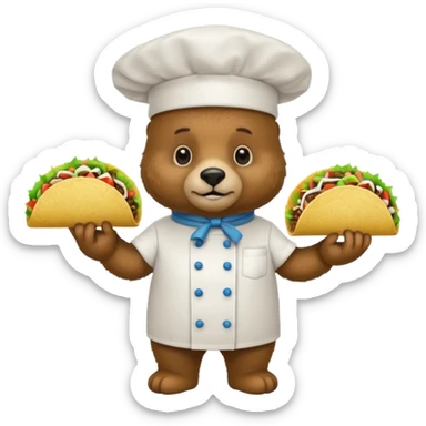 A bear selling tacos  sticker