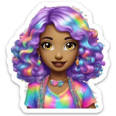 Lisa frank girl 2 sticker