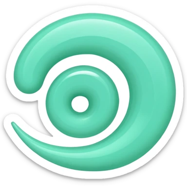 Mint green swirl sticker