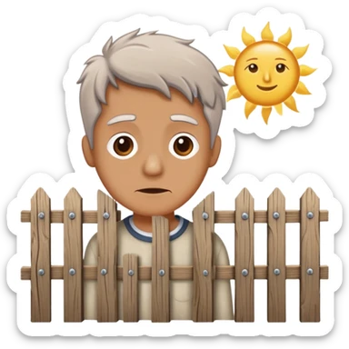 A confused person looking at an old fence, representing the Chesterton's Fence principle sticker