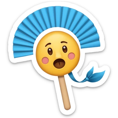 Create a shit emoji being thrown from a fan, like "shit in the fan" expression sticker