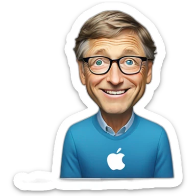 Bill gates using a MacBook and loving it ! sticker