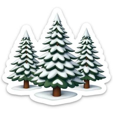 Snowy Christmas tree forest sticker