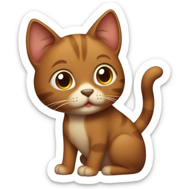 brown cat sticker