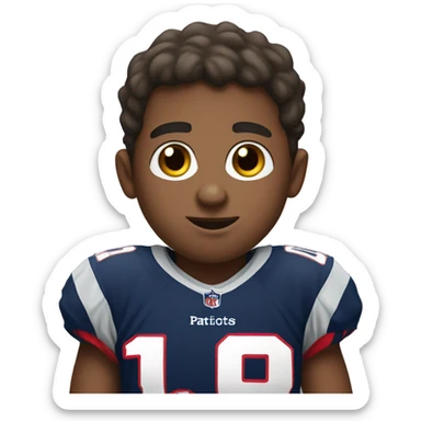 boy wearing patriots jersey he is stinky sticker