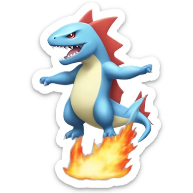 Sharpedo-Charmeleon-Gible-Larvitar-Fakémon Full Body sticker