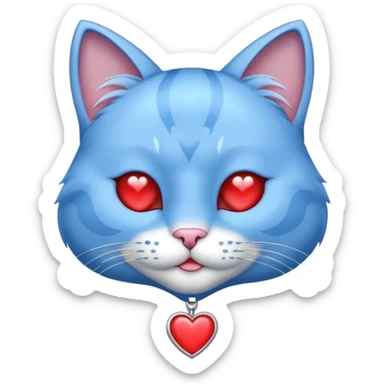 Blue cat with the silver medallion on the neck. The medallion should be with the heart.  sticker