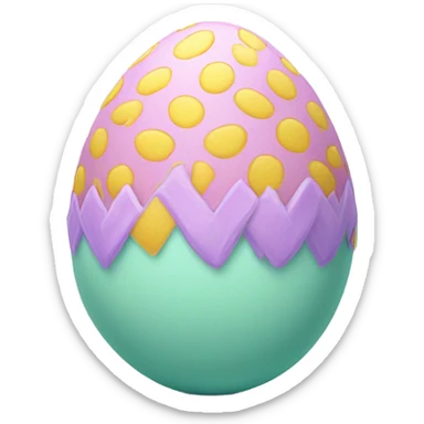 Realistic detailed pastel decorated Easter egg sticker
