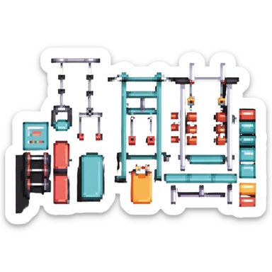 Gym fitness center with exercise equipment sticker