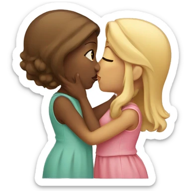 Two kissing girls sticker