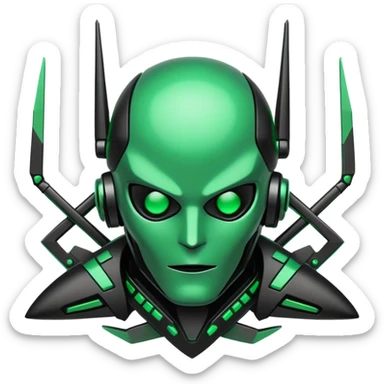  Black And Green Cyber Aesthetic Deco sticker