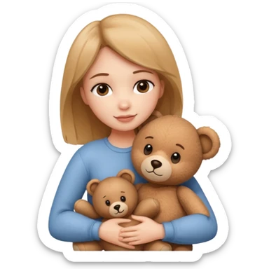 Woman loving a bear sticker
