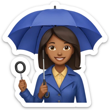blac woman holding umbrella sticker