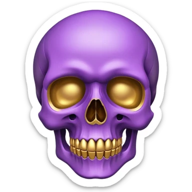 skull colored in LSU colors - purple and gold sticker