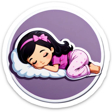 Sleeping girlie with black hair  sticker