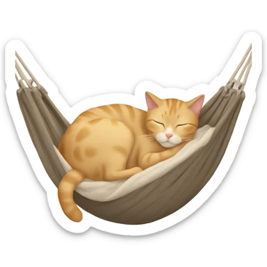 Beige cat sleeping in hamock sticker