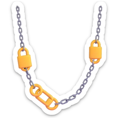 couple connected by a chain sticker