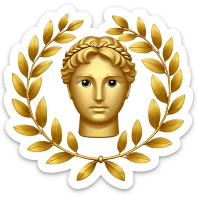Laurel wreath Alexander golden statue sticker