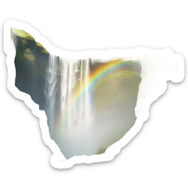 Skogafoss waterfall Iceland  sticker