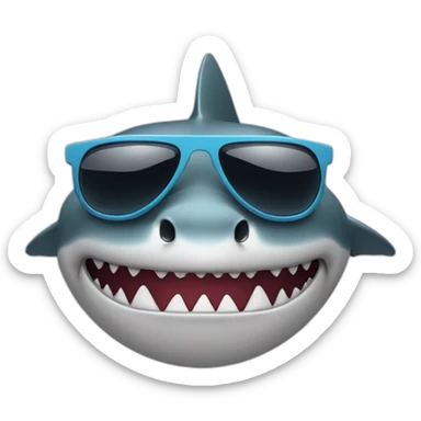 Shark with sunglasses on his eyes sticker