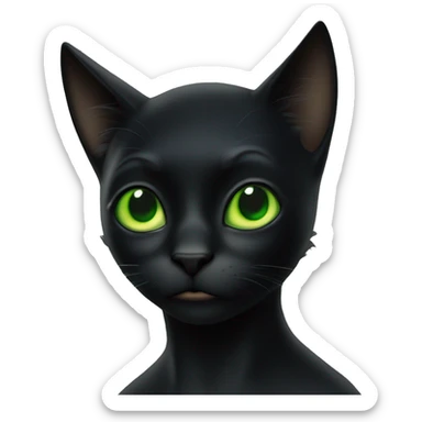 Chat noir yeux verts sticker