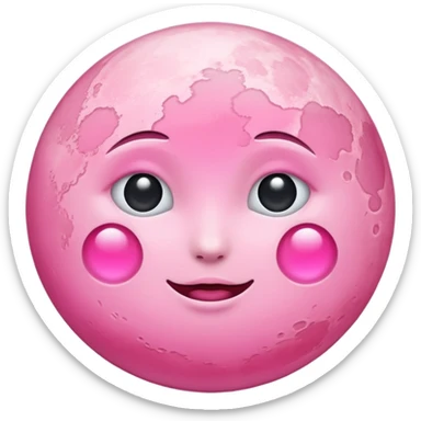 Pink moon with no face sticker