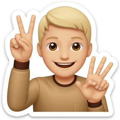 Smiling flipping off sticker