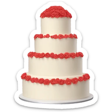 Wedding cake with red flowers sticker