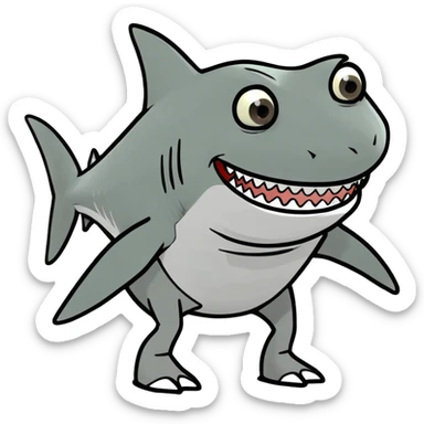 Shark with legs sticker