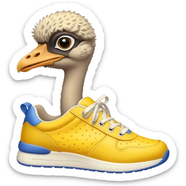  ostrich-in-yellow sneakers sticker