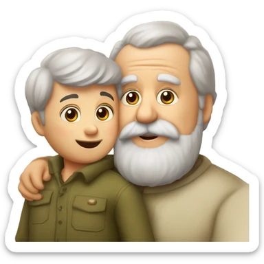 Grand-pere barbu et son petit-fils  sticker