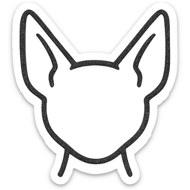 minimalist vector icon of a sphinx cat face inspired by Beerus and Mew, cartoon style, single color, no facial features, modern, sleek, suitable for app icon sticker