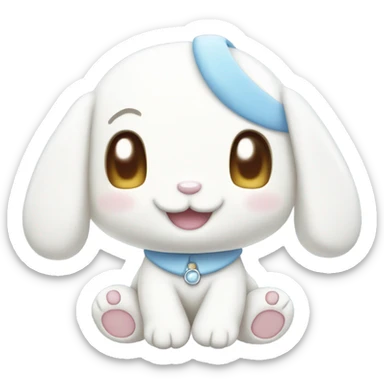 Cinnamoroll from sanrio smiling, full body, súper cute  sticker