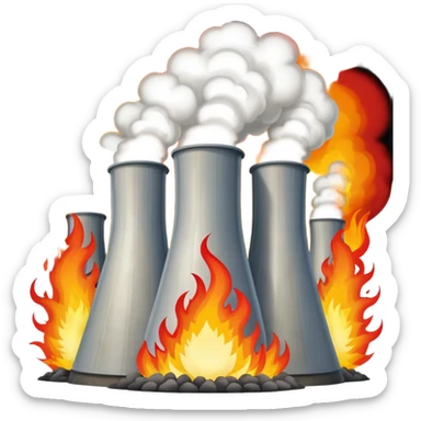 The nuclear power plant was blown up and is on fire. sticker