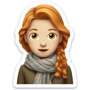 Ginger girl with scarf  sticker