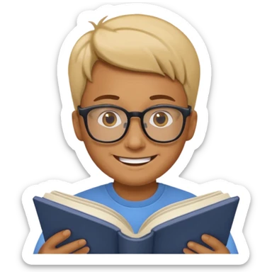 person reading a book story time emoji sticker