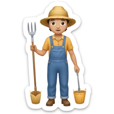 High resolution of  full body farmer sticker