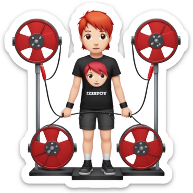 concert red Cable reels sticker