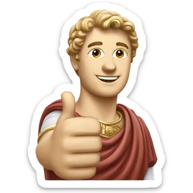 Ofice man with thumbs up as a roman statue sticker