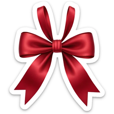 Dark red ribbon bow sticker