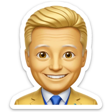 president of ukraine is gold, his skin made from gold sticker