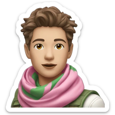 foulard scout vert et rose sticker