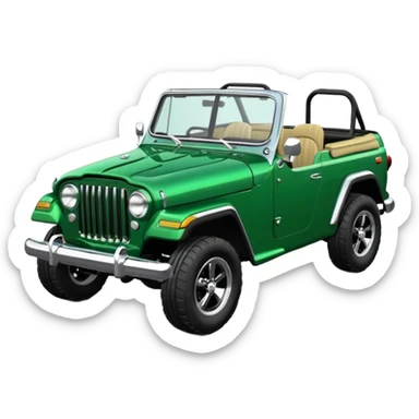 jeepster commando without top with straight flat bonnet sticker