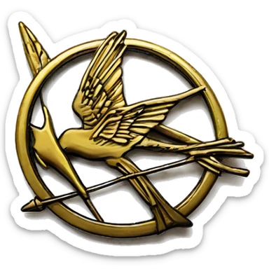 Hunger games mockingjay pin  sticker